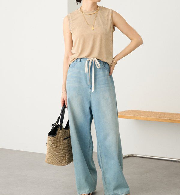  「予約【上品な光沢が目を引く】シャイニーノースリTee」|キャミソール|