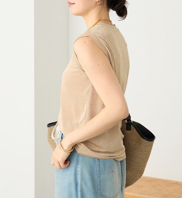  「予約【上品な光沢が目を引く】シャイニーノースリTee」|キャミソール|