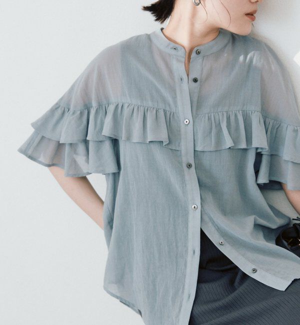  「予約【ASUKAコラボカラー企画】ティアードフリルブラウス」|シャツ・ブラウス|サックスブルー