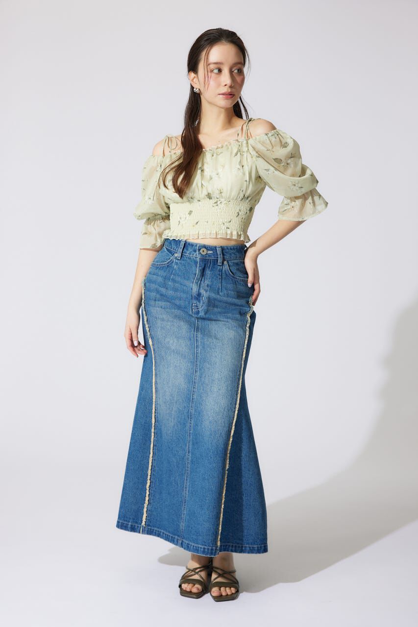 rienda「パフスリーブシャーリングブラウス」|シャツ・ブラウス|