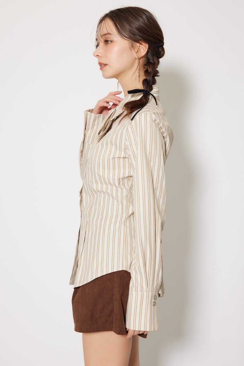 rienda「ウエストシェイプボウタイシャツ」|シャツ・ブラウス|
