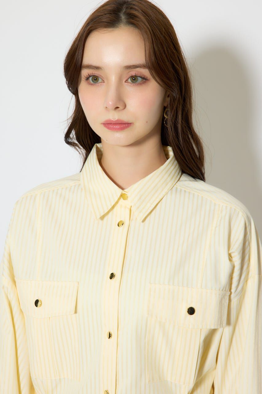 rienda「ベルトディティールビッグシャツ」|シャツ・ブラウス|