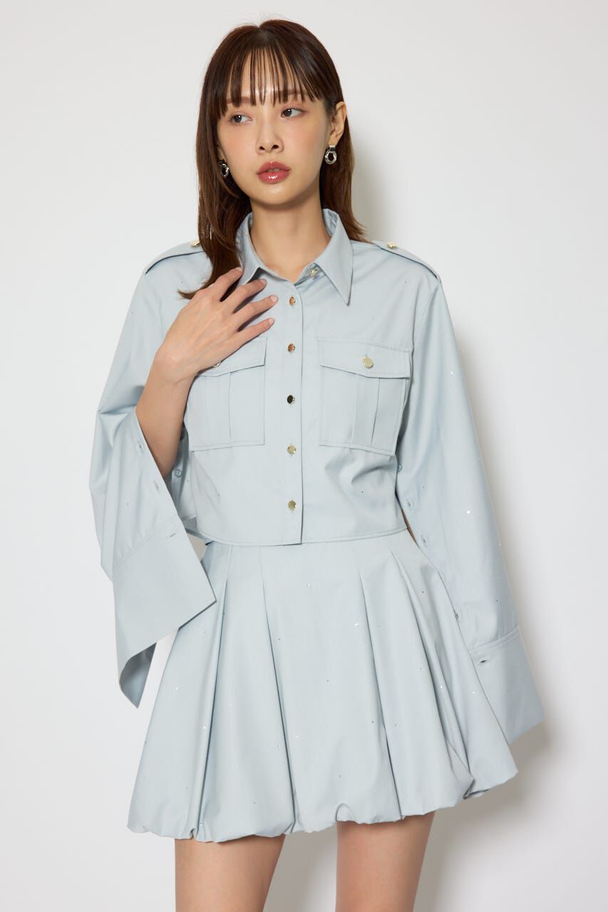 rienda「ワークディティールクロップドシャツ」|シャツ・ブラウス|