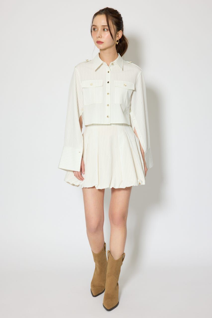 rienda「ワークディティールクロップドシャツ」|シャツ・ブラウス|