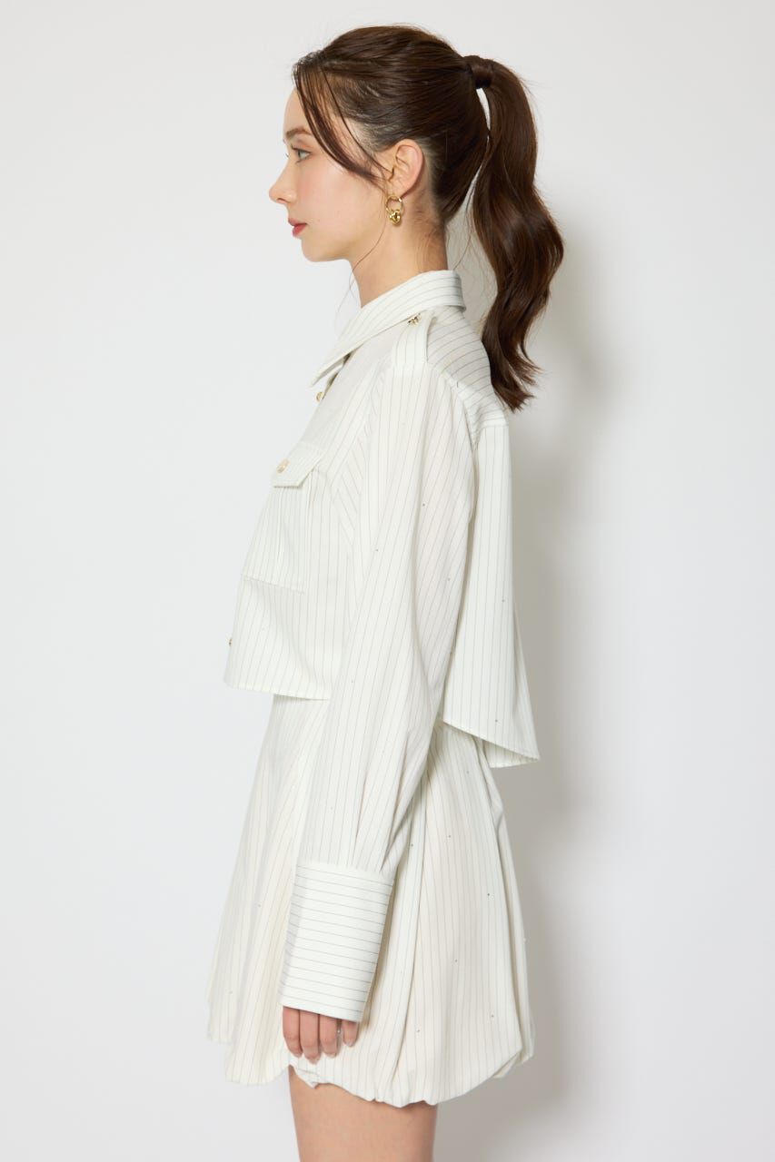 rienda「ワークディティールクロップドシャツ」|シャツ・ブラウス|