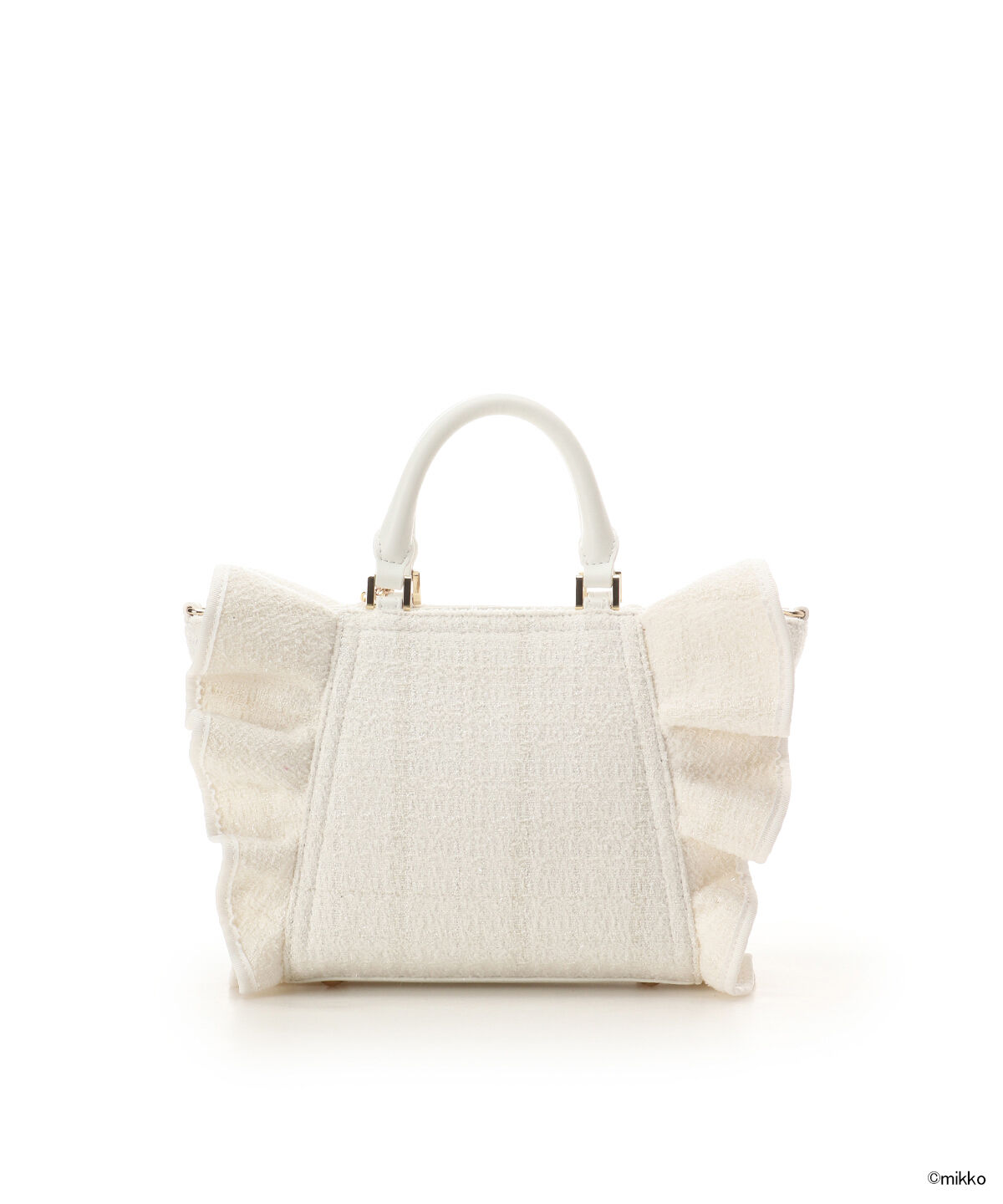 Samantha Vega「Lil ala mode&times;SAMANTHAVEGAコレクション ツイードフリルハンドバッグ」|ハンドバッグ|