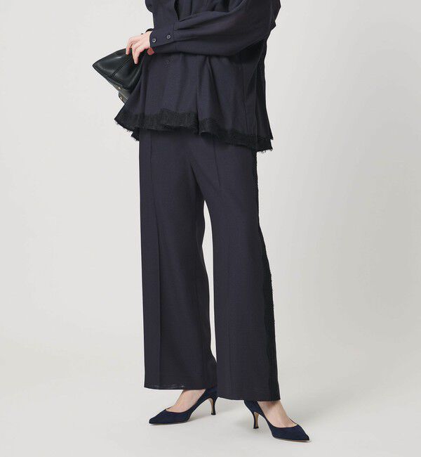 UNITED ARROWS「レース コンビ ストレートパンツ」|スラックス|