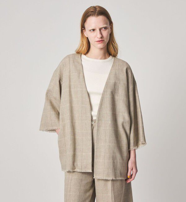 STEVEN ALAN「＜Steven Alan＞チェック カシュクール シャツジャケット」|ノーカラージャケット|