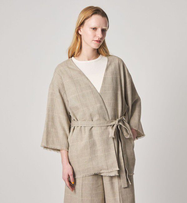 STEVEN ALAN「＜Steven Alan＞チェック カシュクール シャツジャケット」|ノーカラージャケット|