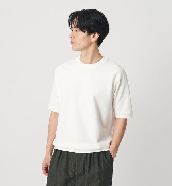 BEAUTY&YOUTH UNITED ARROWS「ライト ダブルフェイス ジオメ クルーネック Tシャツ 抗菌防臭」|Tシャツ・カットソー|WHITE