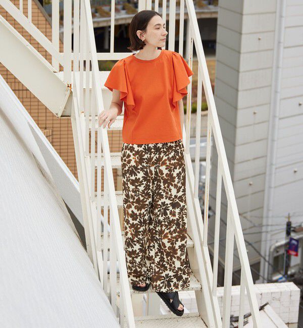 BEAUTY&YOUTH UNITED ARROWS「【WEB限定】ラッフル フリルスリーブプルオーバー 遮熱 吸水速乾」|Tシャツ・カットソー|