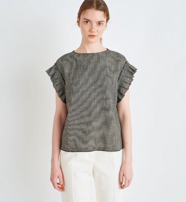 Ballsey「【WEB限定・先行予約】カラミ フリルスリーブブラウス」|シャツ・ブラウス|