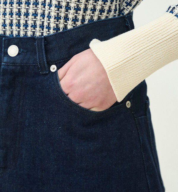 MACPHEE「ローツイストデニム Aラインマキシスカート」|台形|