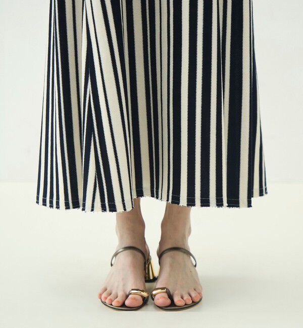 MACPHEE「ランダムストライプラッセル ノースリーブワンピース」|ワンピース|