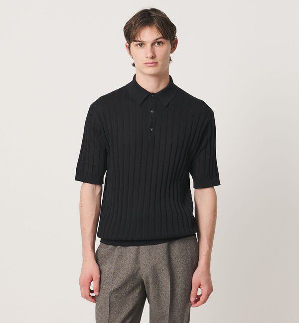 UNITED ARROWS「シャーリーカーン ワイドリブ ニットポロシャツ」|ポロシャツ|