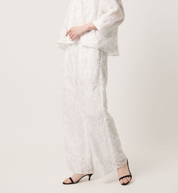 UNITED ARROWS「ラメ カット ジャガード ストレート パンツ ‐ウォッシャブル‐」|チノ|