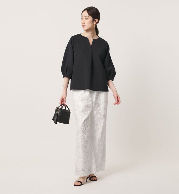 UNITED ARROWS「ラメ カット ジャガード ストレート パンツ ‐ウォッシャブル‐」|チノ|