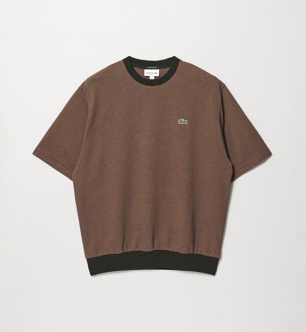UNITED ARROWS「【別注】＜LACOSTE＞ボーダー クルーネック  Tシャツ」|Tシャツ・カットソー|DK.BROWN