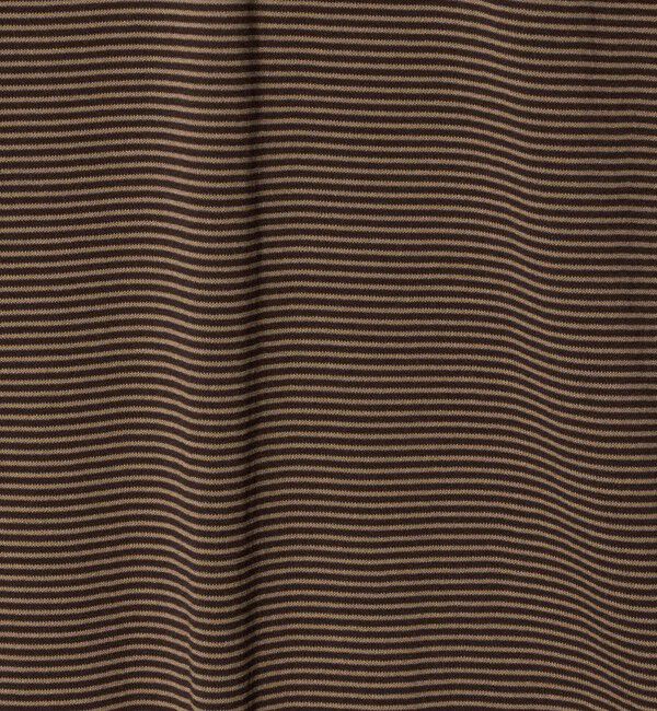 UNITED ARROWS「ショートスリーブ ボーダー モックネック ニットTシャツ UA COZY ウォッシャブル 抗菌防臭」|Tシャツ・カットソー|