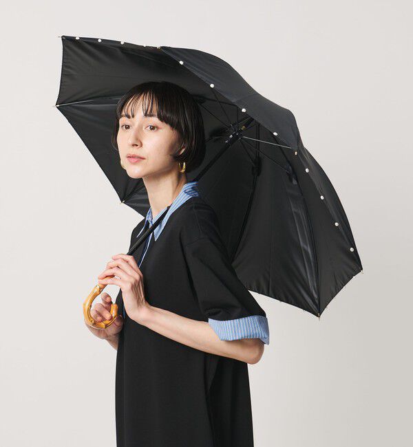 UNITED ARROWS「無地&times;淡水パール 晴雨兼用 長傘」|傘|