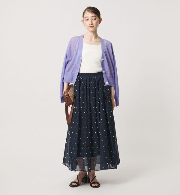 UNITED ARROWS「2トーン ドット ジャガード フレアスカート」|フレア|