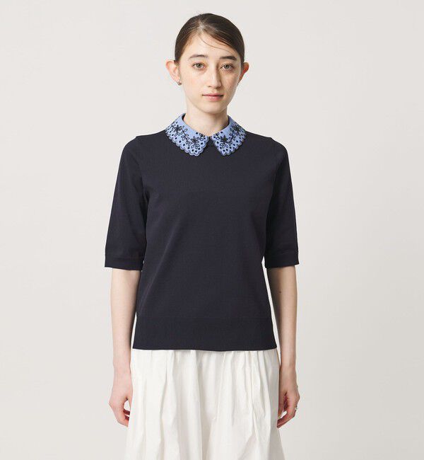 UNITED ARROWS「レディー フラワー ビジュー ニット」|ニット・セーター|