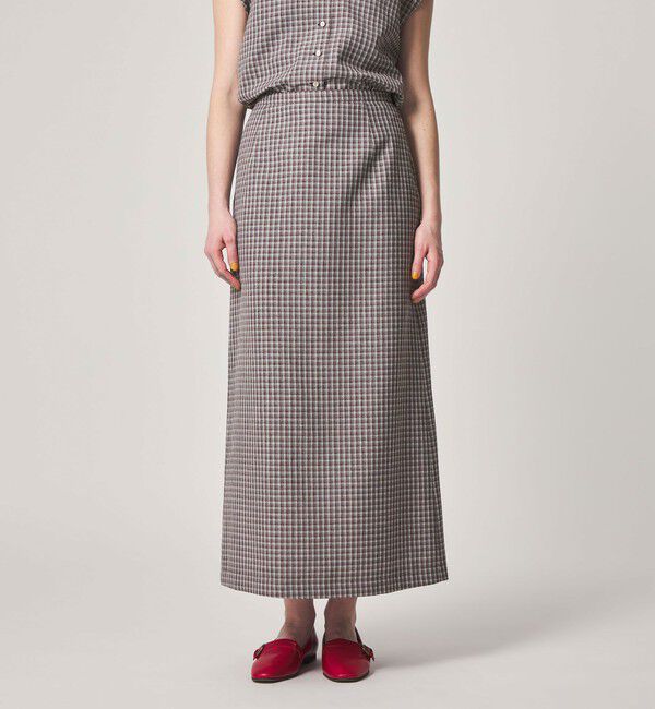 STEVEN ALAN「＜Steven Alan＞チェック ロング スカート」|スカート|LT.BLUE
