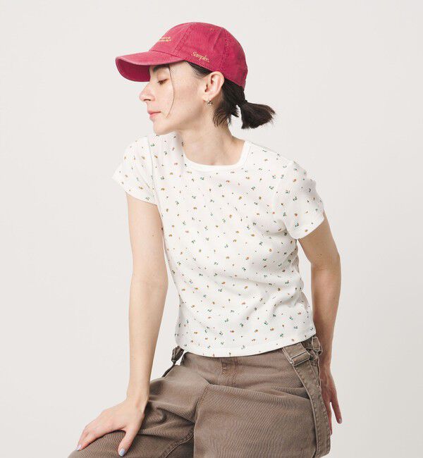 BEAUTY&YOUTH UNITED ARROWS「フラワー ワッフル ショートスリーブTシャツ」|Tシャツ・カットソー|