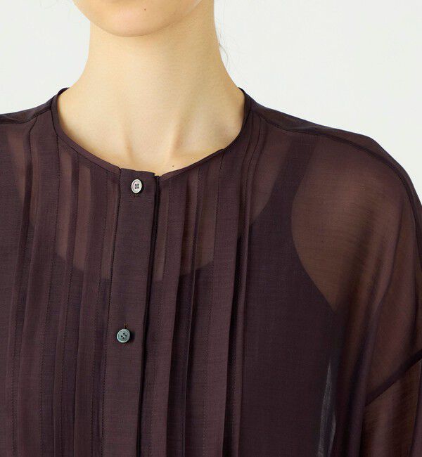 Ballsey「セルロースポリエステルオーガンジー ランダムタックブラウス」|シャツ・ブラウス|