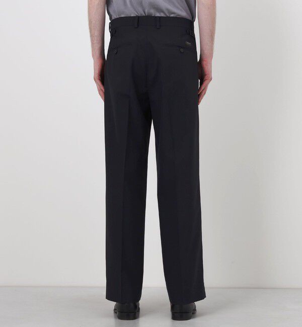 TOMORROWLAND MENS「ポリエステルウールトロピカル 1プリーツワイドストレートアジャスターパンツ」|スラックス|