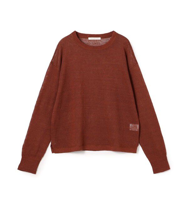 GALERIE VIE「リネンコード クルーネックプルオーバー」|ニット・セーター|37 ダークレッド