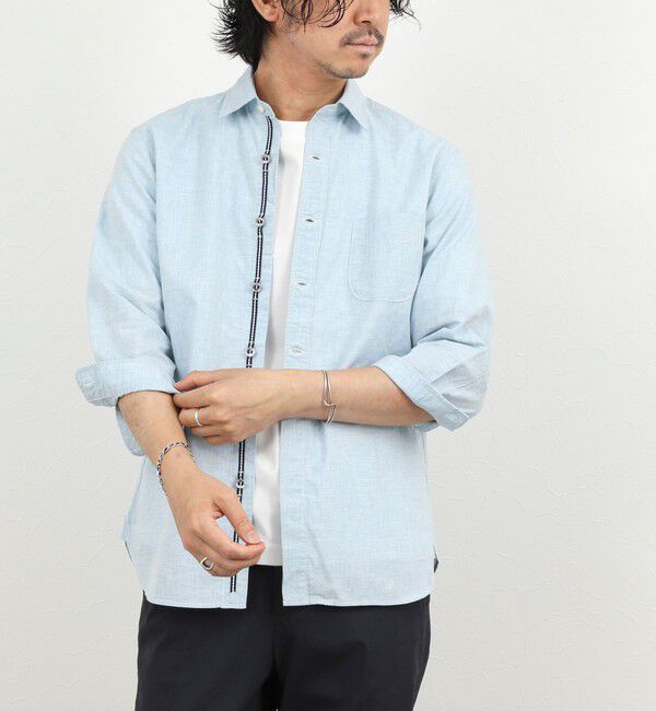 NOLLEY'S goodman「綿麻パラシュートボタン7分袖シャツ 26SS」|シャツ・ブラウス|