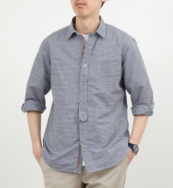 NOLLEY'S goodman「綿麻パラシュートボタン7分袖シャツ 26SS」|シャツ・ブラウス|