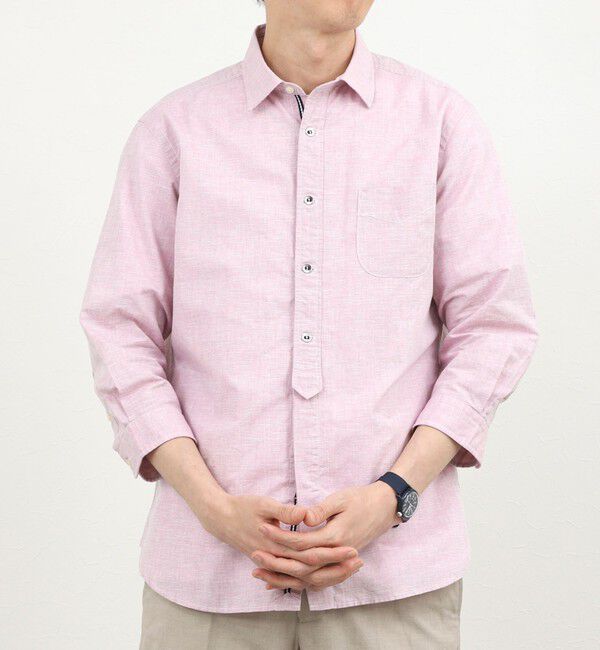 NOLLEY'S goodman「綿麻パラシュートボタン7分袖シャツ 26SS」|シャツ・ブラウス|