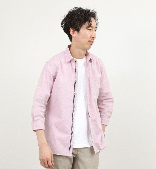 NOLLEY'S goodman「綿麻パラシュートボタン7分袖シャツ 26SS」|シャツ・ブラウス|