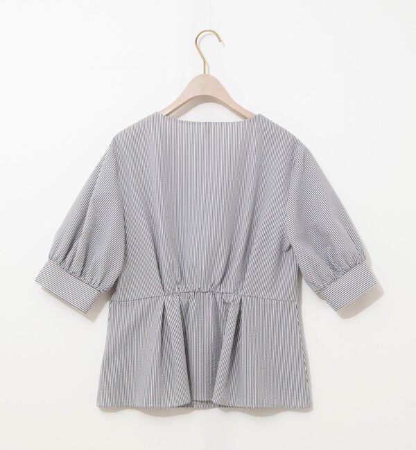 NOLLEY'S sophi「ウォッシャブルサッカーベルト付ペプラムブラウス」|シャツ・ブラウス|