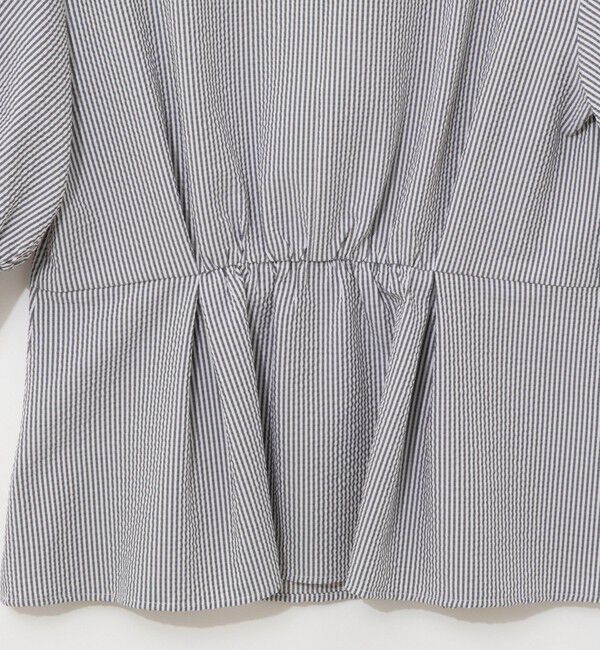 NOLLEY'S sophi「ウォッシャブルサッカーベルト付ペプラムブラウス」|シャツ・ブラウス|