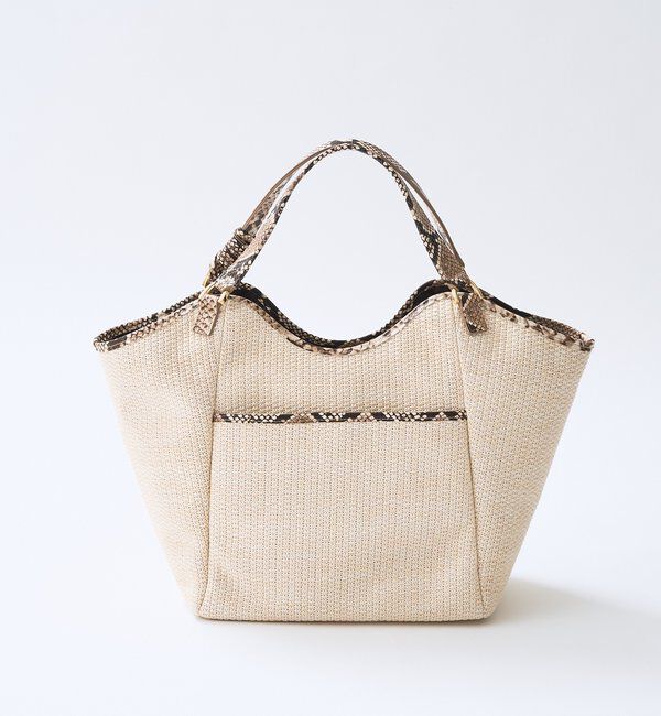  「【実用性抜群】レザーパイピングラージトート」|クラッチバッグ|