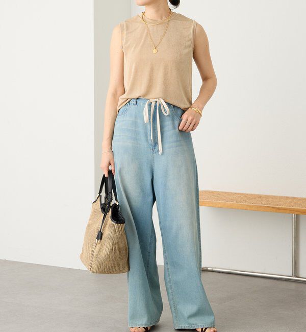  「予約【上品な光沢が目を引く】シャイニーノースリTee」|キャミソール|