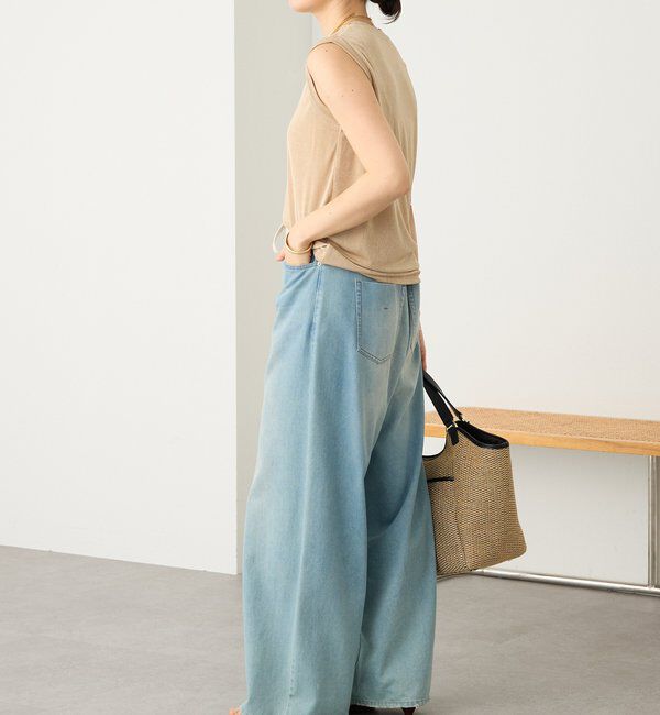  「予約【上品な光沢が目を引く】シャイニーノースリTee」|キャミソール|