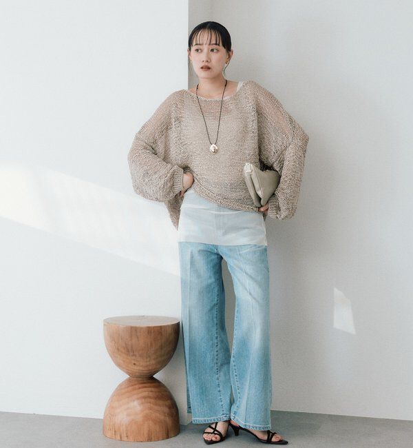  「予約【軽やかな抜け感を演出】チュールキリカエタンクトップ」|キャミソール|