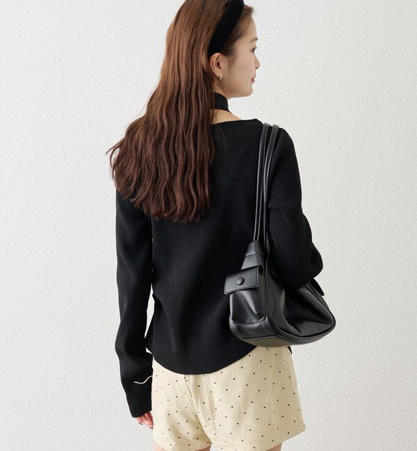  「タイ付きスクエアネックカーディガン」|カーディガン|