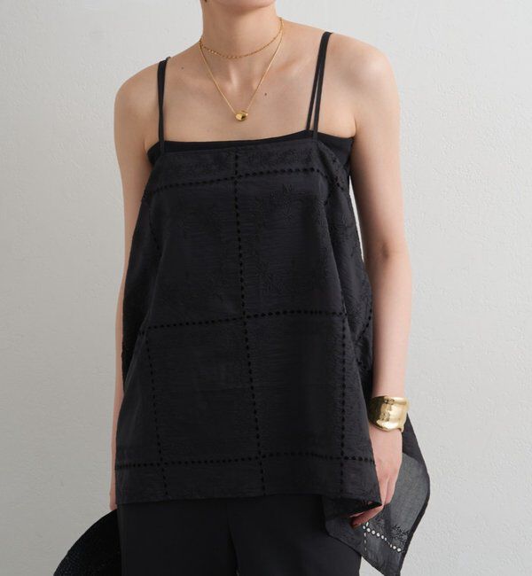  「2WAYパネルレース刺繍キャミ」|シャツ・ブラウス|