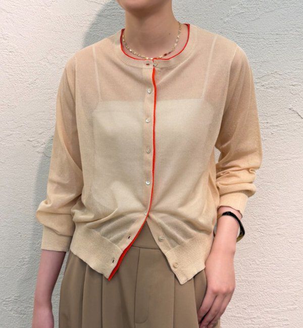  「シアーWカラーカーデ」|ニット・セーター|