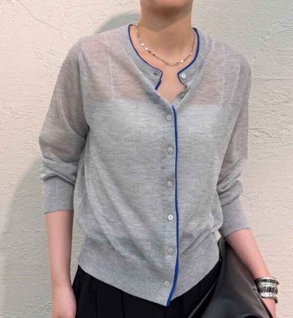  「シアーWカラーカーデ」|ニット・セーター|