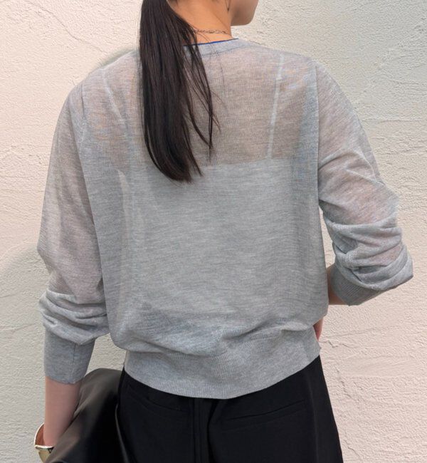  「シアーWカラーカーデ」|ニット・セーター|