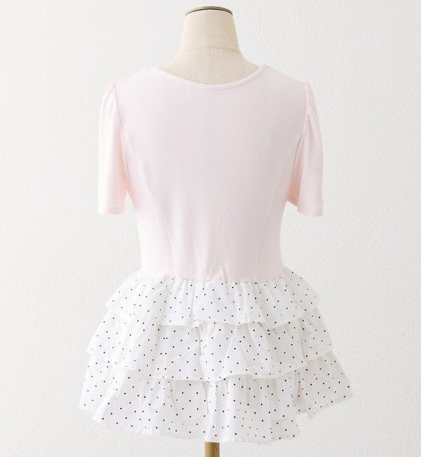  「リボン付き裾フリルペプラムトップス」|プルオーバー|