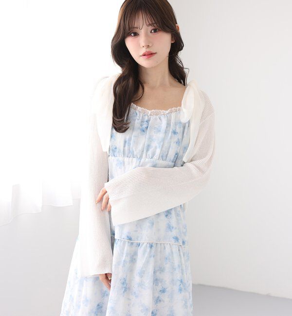  「【SMサイズ展開あり】サイドカットリボンロングキャミワンピース」|ワンピース|