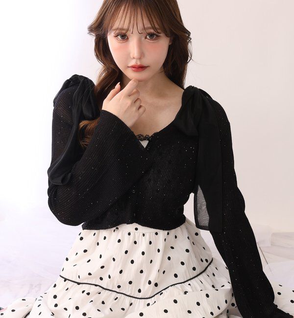  「【SMサイズ展開あり】サイドカットリボンロングキャミワンピース」|ワンピース|