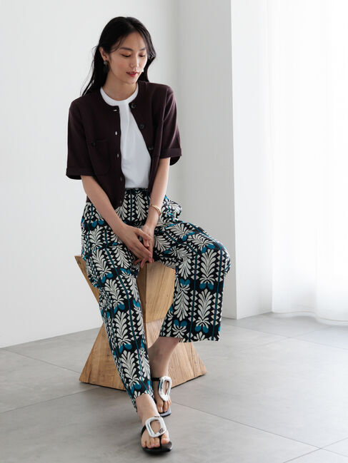 Te chichi「【調温】14G総針ハーフスリーブニットジャケット」|カーディガン|